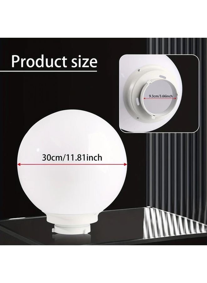 White Soft Light Ball 30 x 11.81 Inch Baorong Mount - Image 2